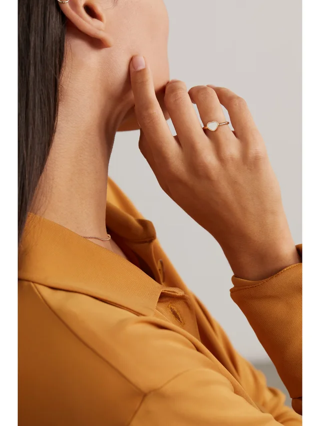 CHOPARD My Happy Hearts 18-karat rose gold mother-of-pearl ring in Metallic, photo 2 of 2 from NET-A-PORTER (Canada)
