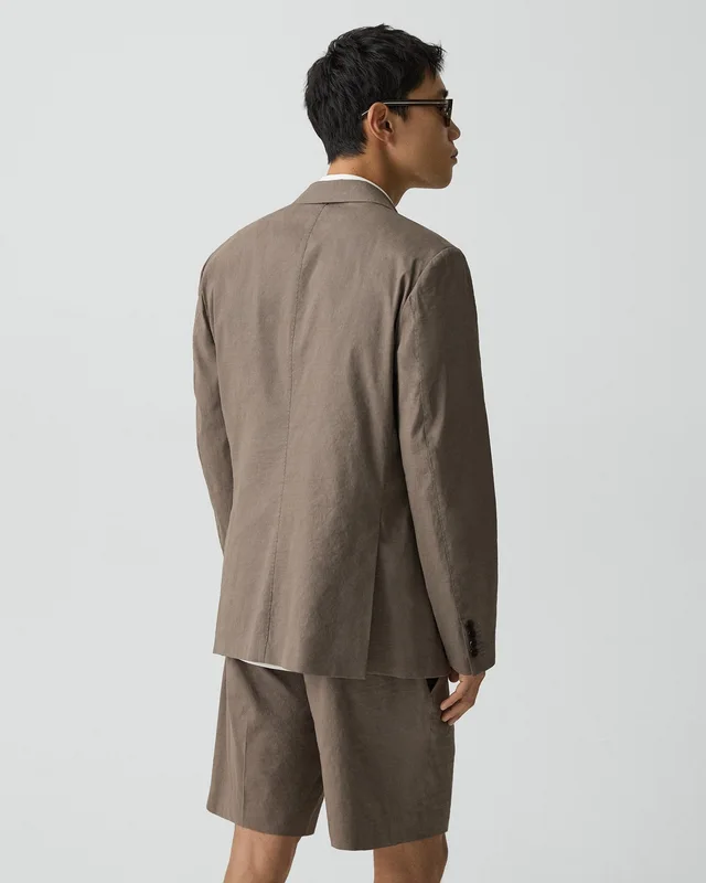 Theory Standard Blazer in Good Linen in MOREL 62% Linen, 36% Viscose, 2% Elastane, photo 3 of 12 from Theory