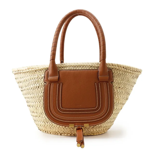 Chloé Marcy Raffia Tote Beige/BrownCHC20US828C9725M Raffia Leather Size Medium in Beige Raffia from GALLERY RARE, photo 1 of 1