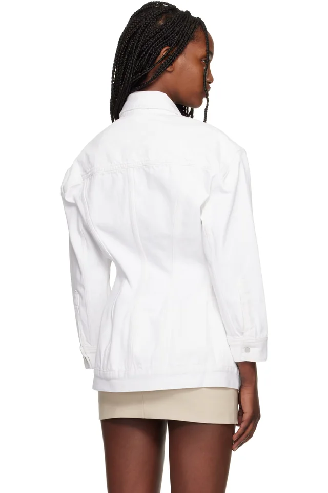 WARDROBE.NYC White Denim Contour Jacket, photo 3 of 4 from SSENSE