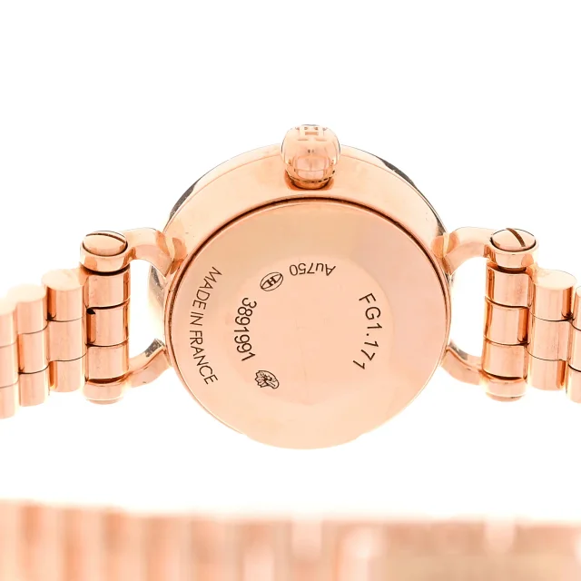 Hermès 18K Rose Gold Diamond Bezel 16mm Faubourg Quartz Watch in Pink from FASHIONPHILE, photo 4 of 6
