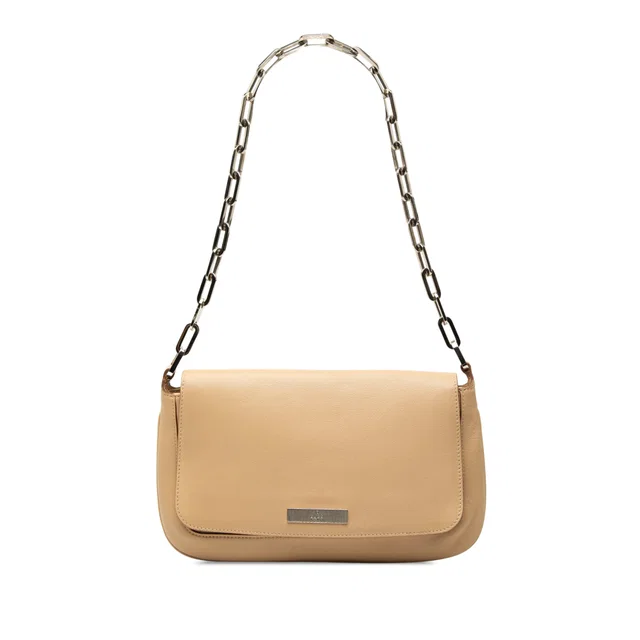 Beige Gucci Calfskin Chain Shoulder Bag in Beige Calfskin from Designer Revival