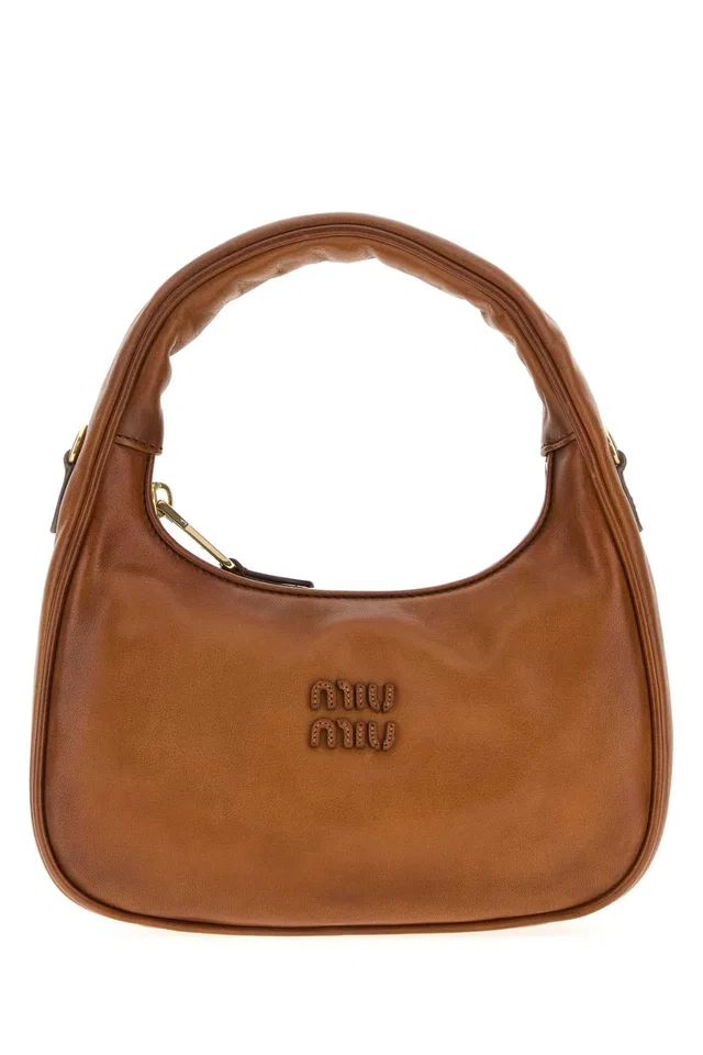 Miu Miu Leather Shoulder Bag — Cognac in Brown Leather from HEWI