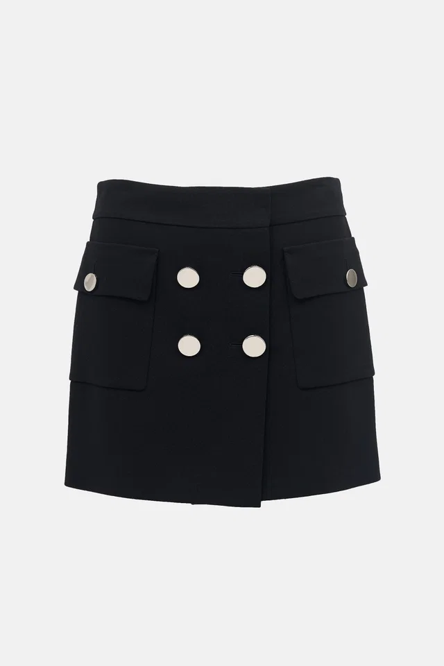 Gucci 2014 Button Front Mini Skirt in Silk from VSP Consignment
