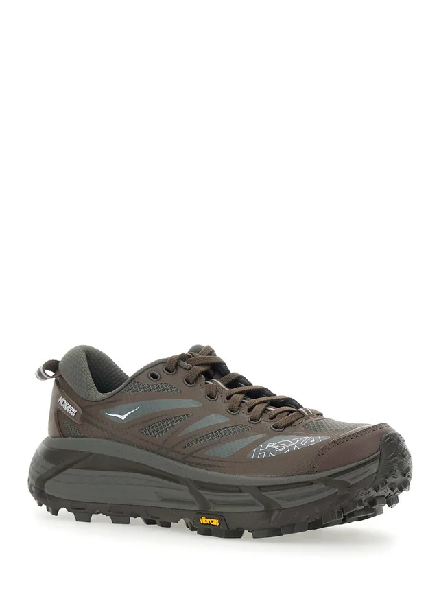 HOKA 'Mafate Speed 2' Brown Sneaker Low Top with Logo Print on the Side in Tech Fabric Unisex in Brown, photo 4 of 8 from Gaudenzi Boutique