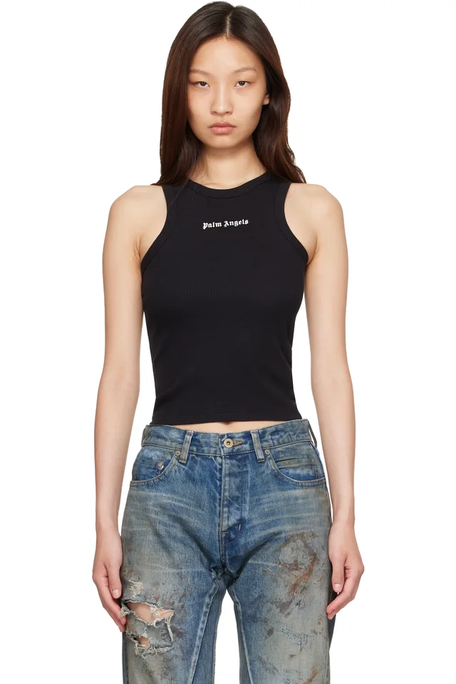 Black Classic Logo Fitted Tank Top, image 1 of 1 from SSENSE