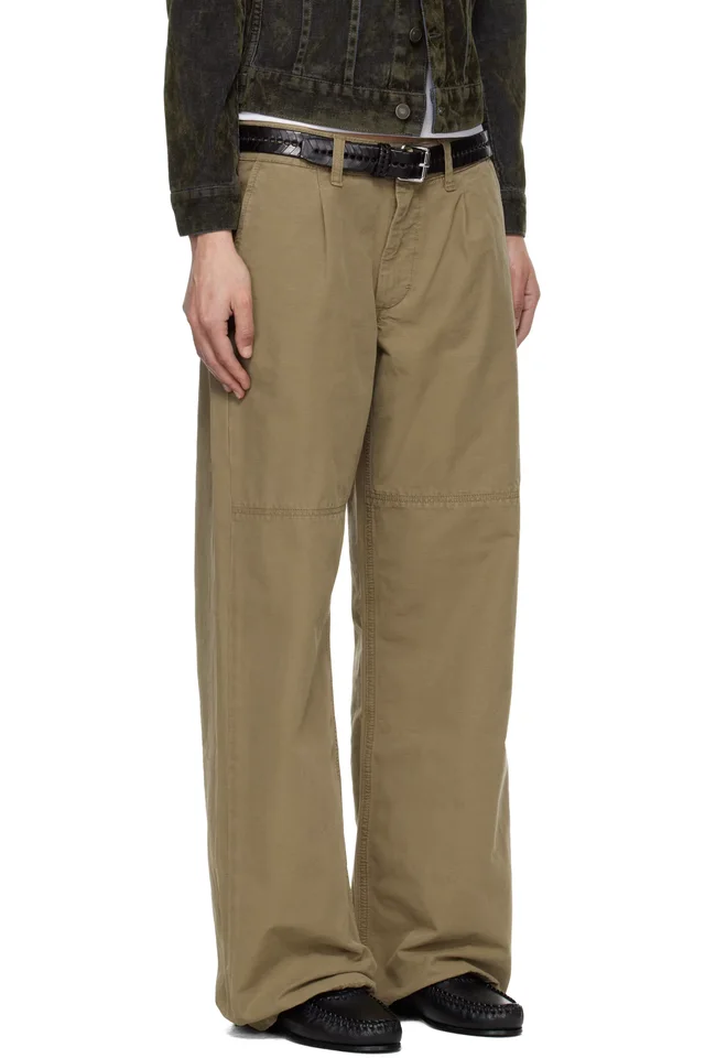 JEANERICA Khaki Mina Trousers, photo 2 of 5 from SSENSE