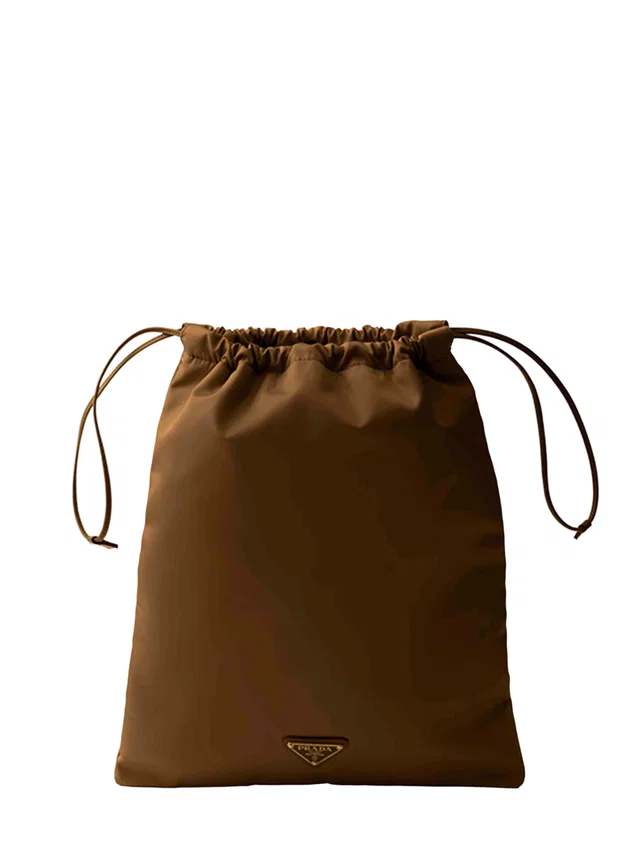 Prada Wish Bucket Bag — Brown Recycled Polyamide in Brown Nylon from HEWI