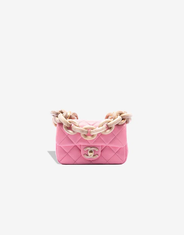Chanel Timeless Mini Square Lamb Pink in Pink Lambskin from SACLÀB