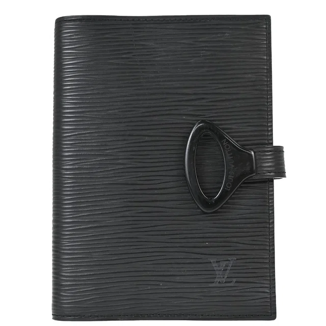 Louis Vuitton Black Epi Agenda PM Notebook Cover R20092 Small Good in Black Leather from AMORE Vintage Tokyo