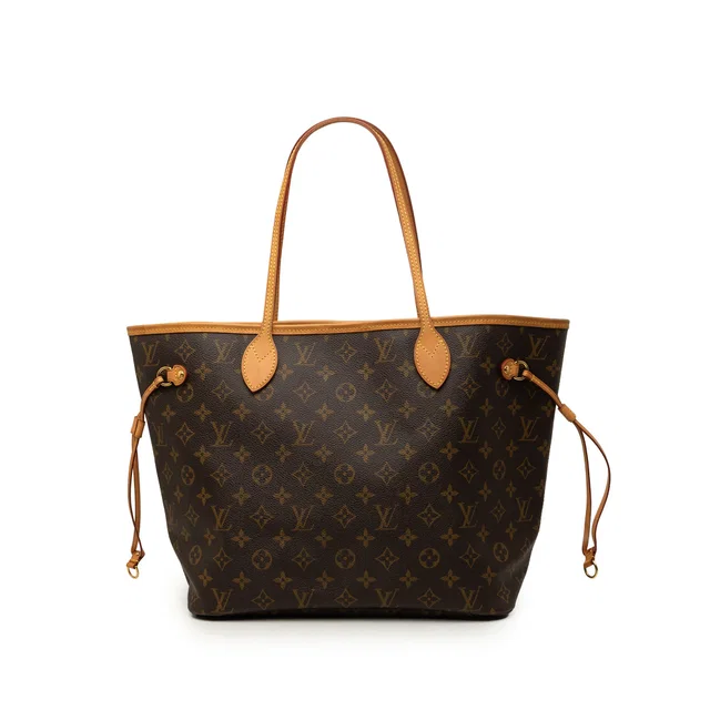 Brown Louis Vuitton Monogram Neverfull MM Tote Bag in Brown Coated canvas from Designer Revival