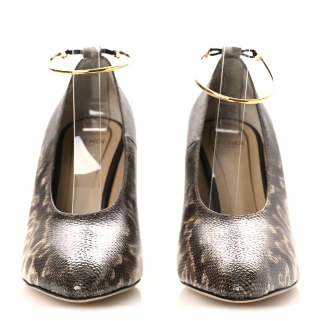 Fendi Vitello Karung Effect Filo Pumps 39 Beige in Beige from FASHIONPHILE, photo 3 of 11