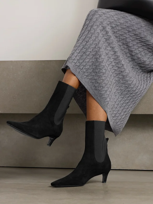 TOTEME The Mid Heel suede Chelsea boots in Black, photo 2 of 2 from NET-A-PORTER (Canada)