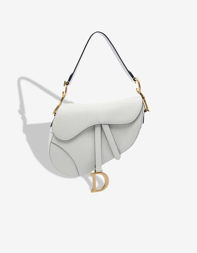 Dior Saddle Medium Calf White in White Calfskin from SACLÀB