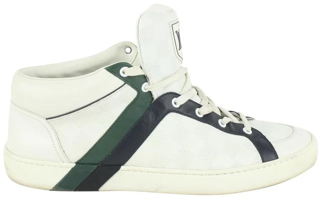 Louis Vuitton Men's 8.5 US Greenx White Damier Infini Leather Sneaker in White Leather from Bagriculture