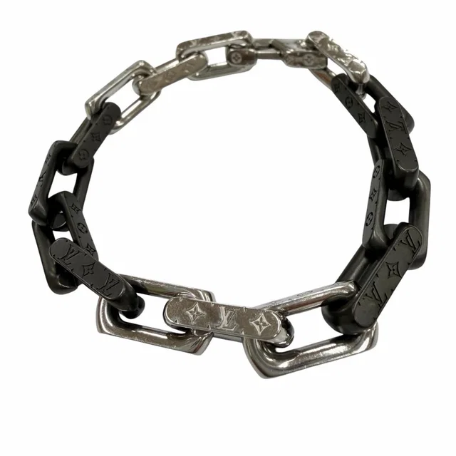 Louis Vuitton Bracelet Monogram Chain Black Silver in Black from The Reluxe