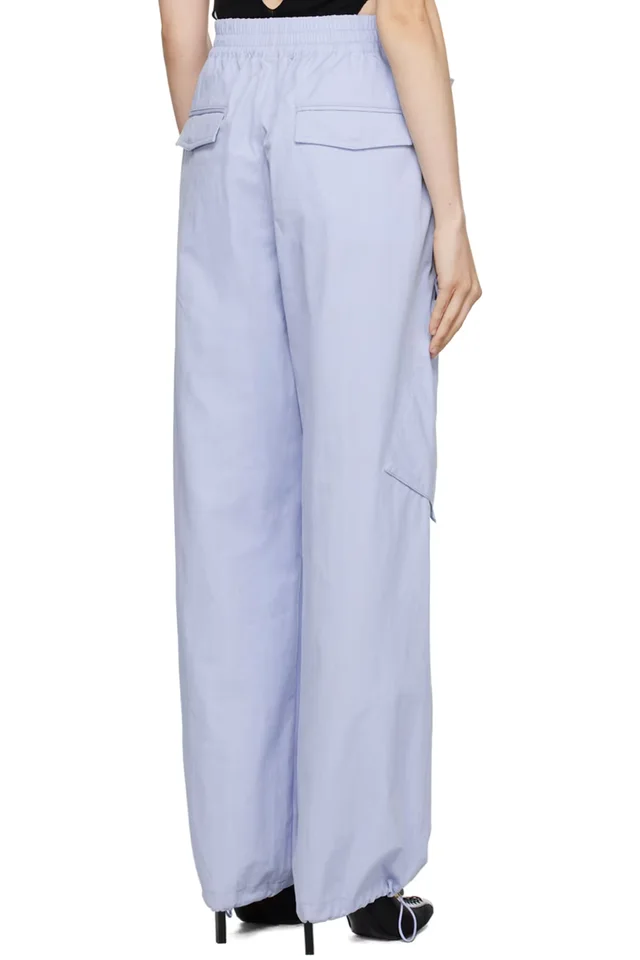 Dion Lee Blue Elasicized Trousers, photo 3 of 4 from SSENSE