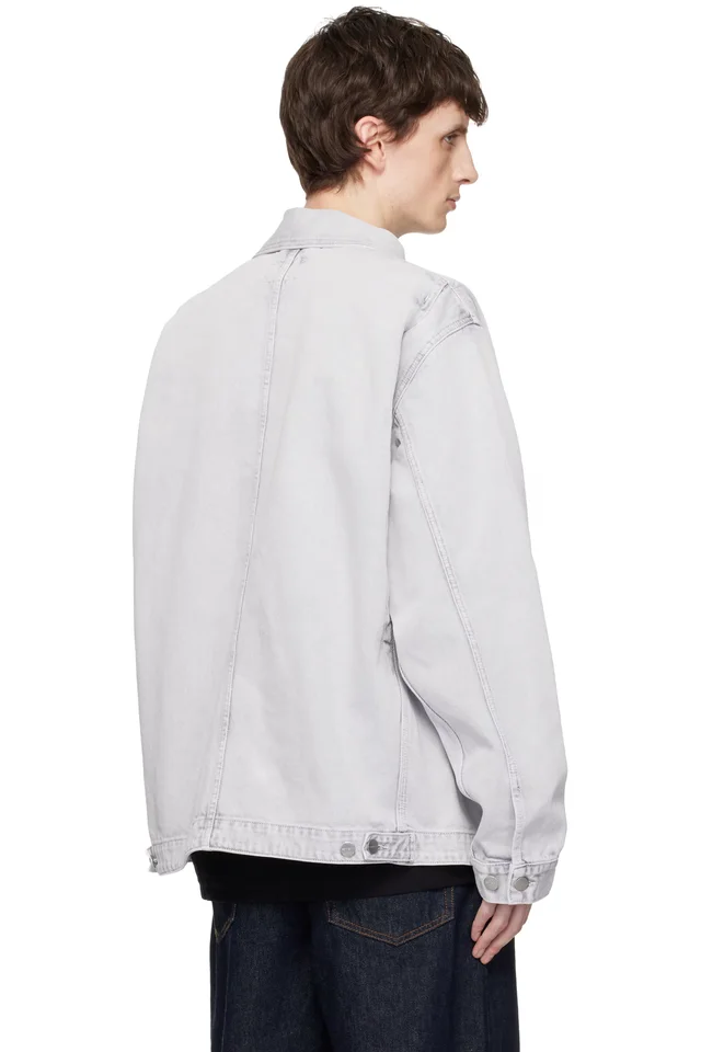 Carhartt Work In Progress Gray OG Double Front Denim Jacket, photo 3 of 4 from SSENSE