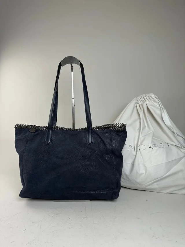 Stella McCartney Vintage Falabella Tote Faux Suede Navy in blue Suede from Grailed