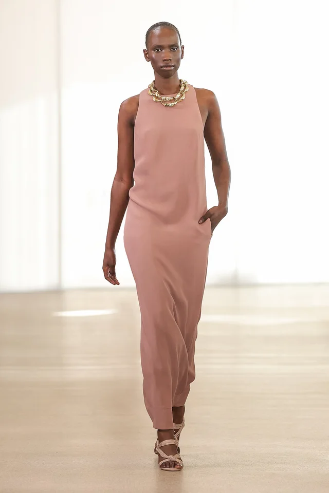AJE Intrigue Twist Back Midi Dress in Brown from Aje, photo 1 of 1
