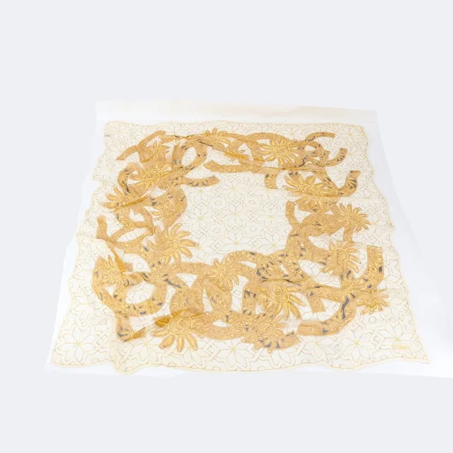 Chanel 100% CC Logo Pattern Scarf in Silk from The Reluxe