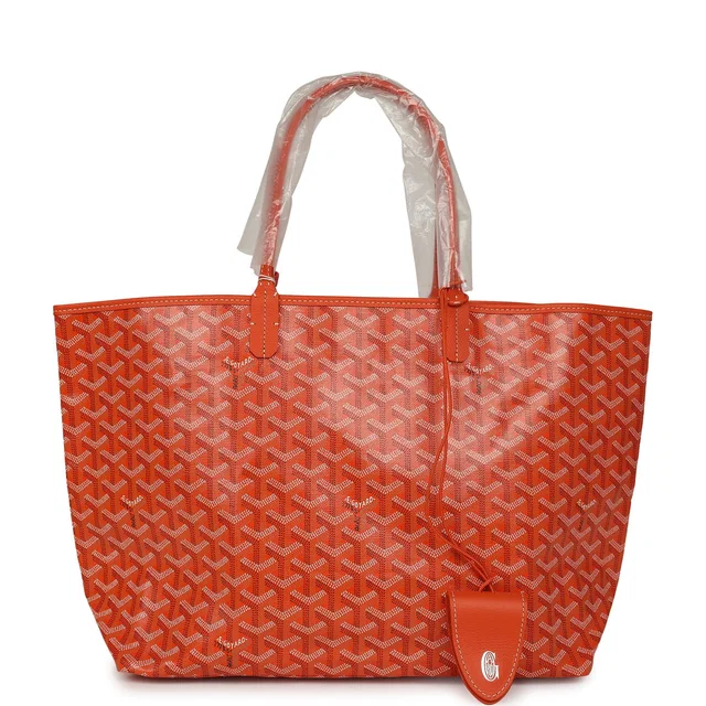 Goyard Goyardine Canvas Orange Saint Louis PM Tote Palladium Hardware in Orange Canvas from Madison Avenue Couture
