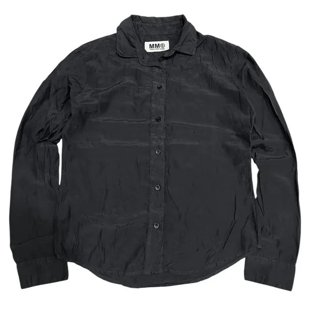 Mm6 Maison Margiela Button Up Silk Shirt in black Silk from Grailed