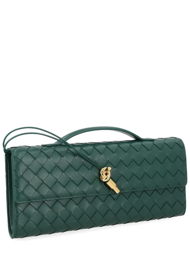 Bottega Veneta Andiamo Clutch — Green Leather in Green Leather from HEWI