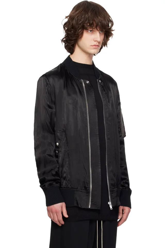Rick Owens Black Temple Classic Flight Bomber Jacket, photo 2 of 4 from SSENSE