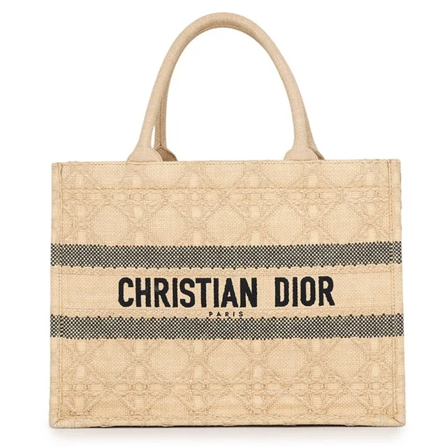 Dior Book Tote Cannage Medium Raffia Bag M1296zsqd_m925 Black Handb in black Raffia from Poshmark, photo 1 of 1