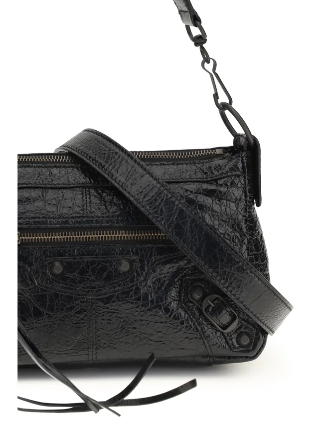 Balenciaga Le City Shoulder Bag — Black Lambskin in Black Lambskin from HEWI