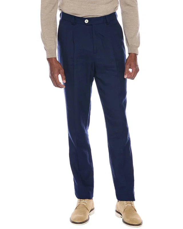 Brunello Cucinelli Leisure Fit Linen & Wool-Blend Pant, image 1 of 1 from Gilt