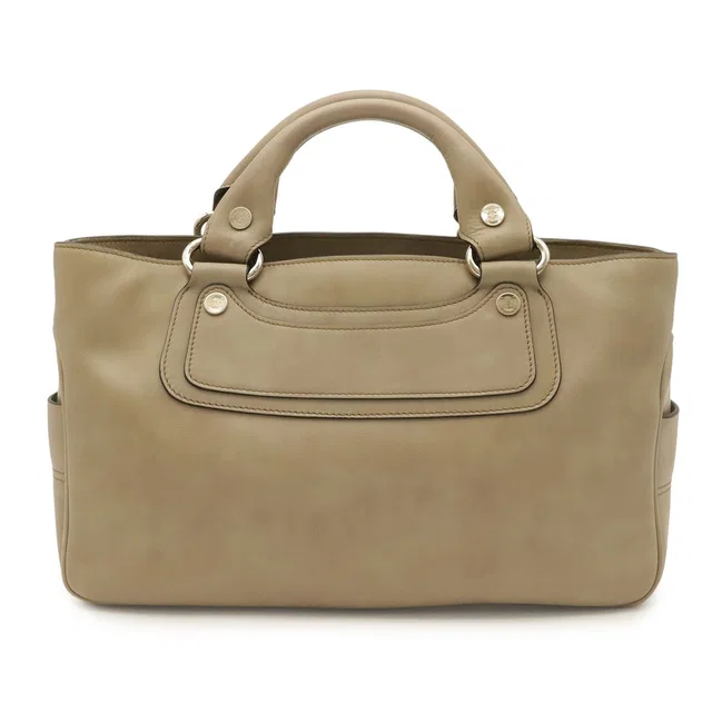 Celine Boogie Tote Bag Leather Beige Silver in Beige Leather from The Reluxe