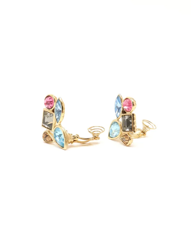 Saint Laurent Rhinestone Clip-on Earrings from A Retro Tale, photo 3 of 4