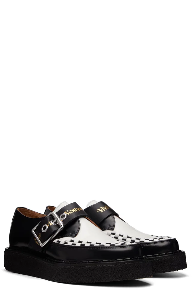Vivienne Westwood Black & White George Cox Edition Point Toe Monkstraps, photo 4 of 5 from SSENSE
