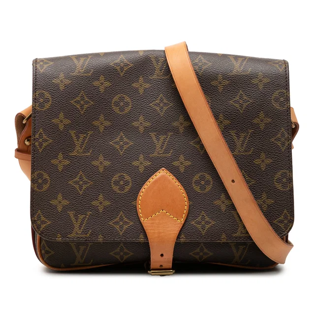 Brown Louis Vuitton Monogram Cartouchiere GM Crossbody Bag in Brown Coated canvas from Designer Revival