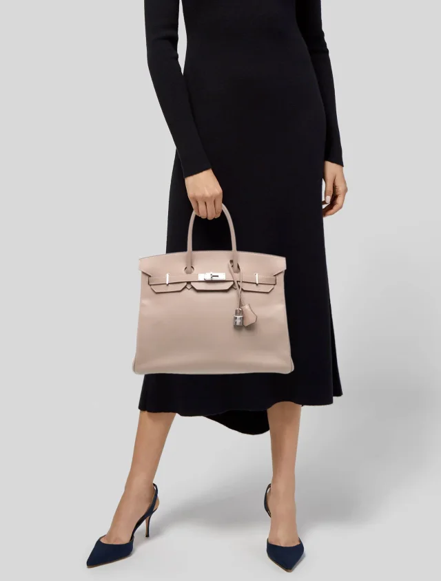 Hermès Guilloche Tadelakt Birkin 35 in Goatskin from The RealReal, photo 2 of 6