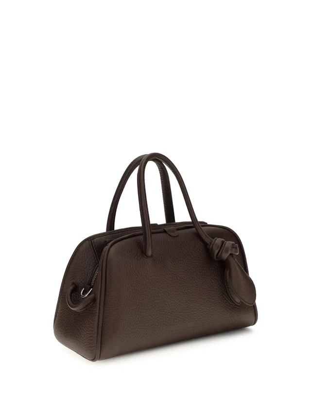Jacquemus Pebbled Calf Leather Top Handle Bag — Brown in Brown Calfskin from HEWI