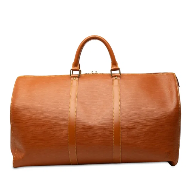 Brown Louis Vuitton Epi Keepall 50 Travel Bag in Brown Leather from Designer Revival