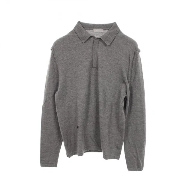 Dior Homme Polo Shirt Bee Embroidery Long Sleeve Knit Wool Bee in Wool from The Reluxe