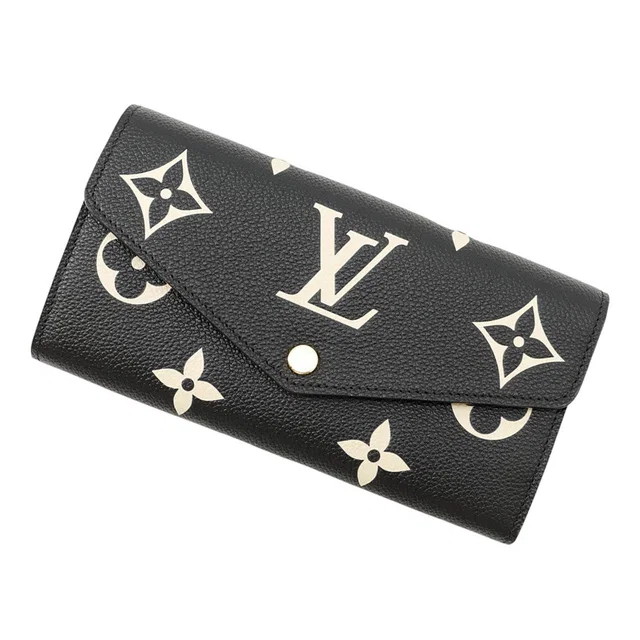 Louis Vuitton Portefeuille Sarah Noir/BeigeM80496 Bicolor Monogram Empreinte Leather in Black Leather from GALLERY RARE