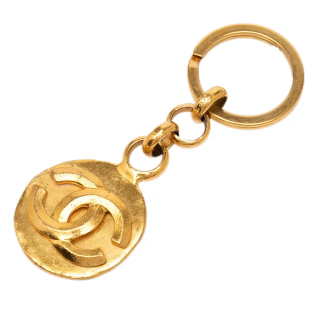 Gold Chanel CC Gold Plated Key Chain in Gold from Designer Revival
