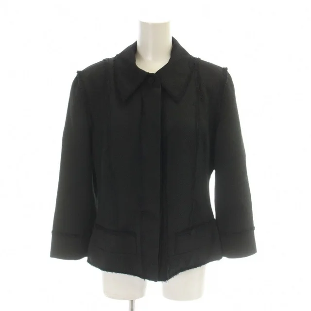 Fendi Jacket Wool Black Collared 3/4 Sleeves AP in Black Wool from The Reluxe