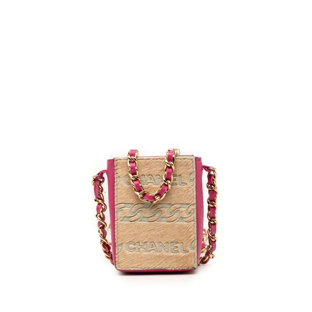 Pink Chanel Lambskin and Pony Hair Cigarette Case Crossbody Bag in Pink Lambskin from Designer Revival