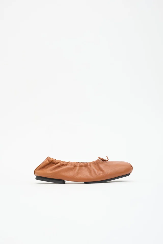 Khaite Leather Ballet Flat in Leather from VSP Consignment