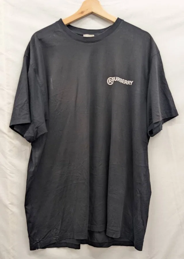 Burberry Trademark Logo T-shirt Black Size: XL in Black Cotton from Oxfam Online Shop