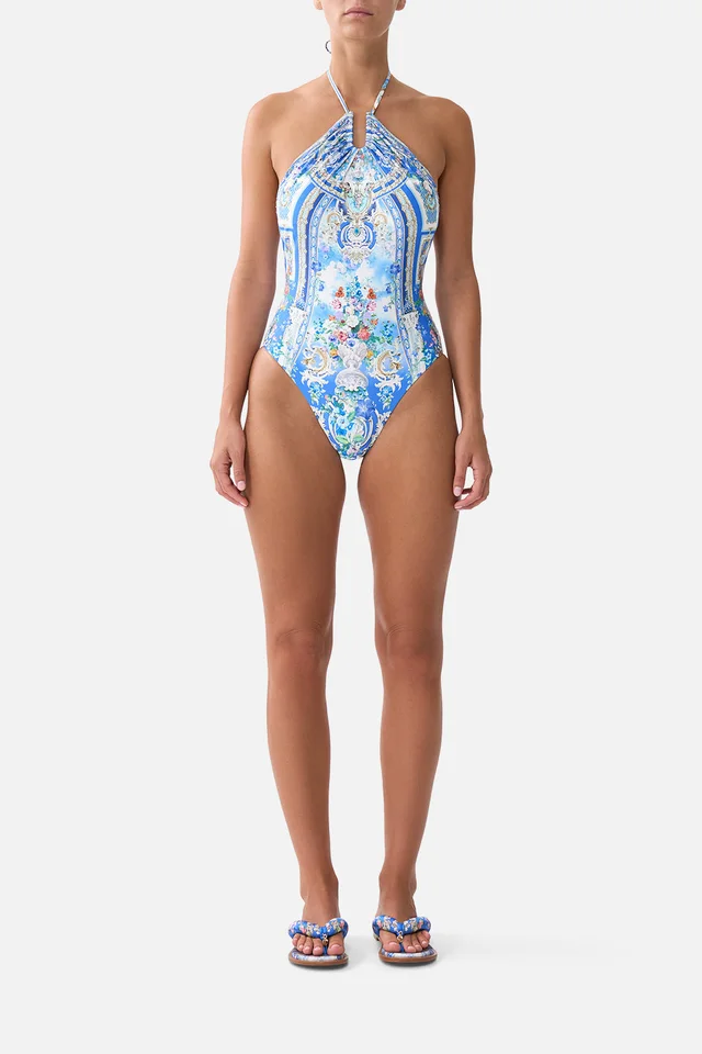 Camilla eBoutique DIAMOND NECK HALTER ONE PIECE WITH U RING FRONT OTTOMAN OPULENCE from CAMILLA, photo 1 of 1
