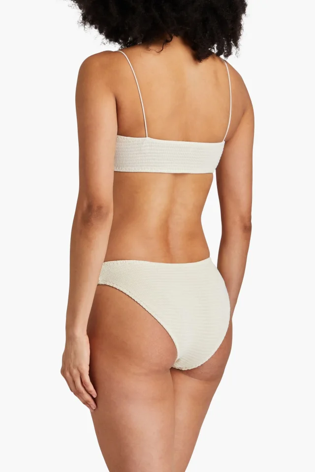 Toteme Smocked Bikini Briefs in White, photo 3 of 4 from THE OUTNET