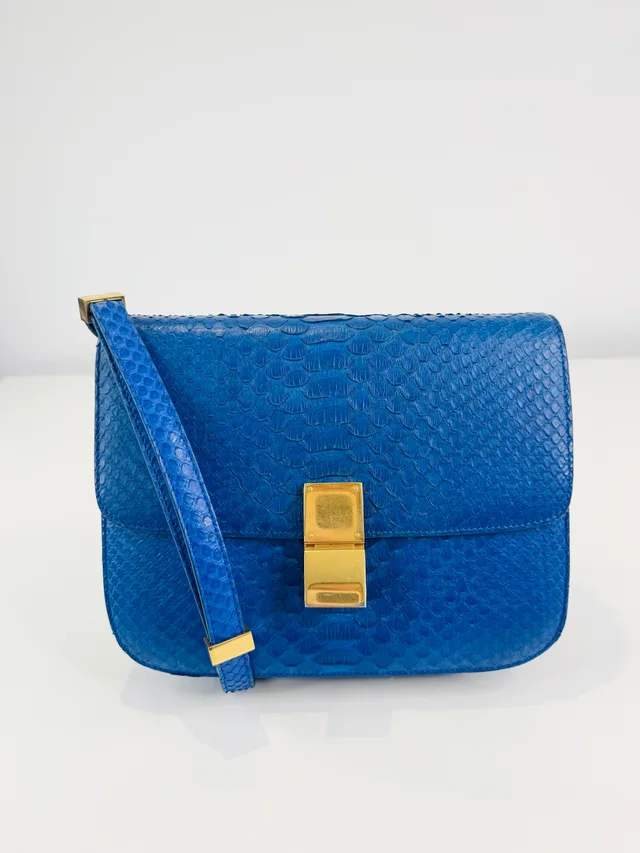Celine Medium Python Skin Box Bag in Python from Edit Second Hand