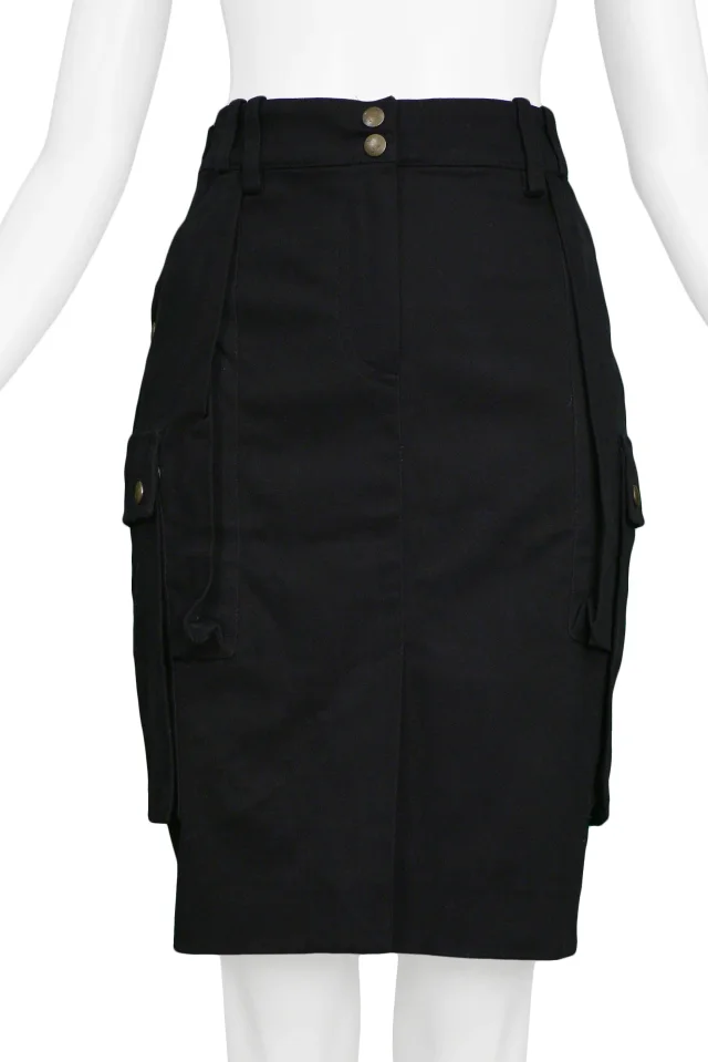 Balenciaga By Ghesquiere Black Cargo Skirt 2002 in Black from Resurrection Vintage, photo 4 of 8